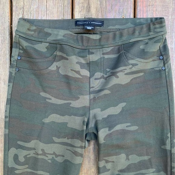 Sanctuary x Anthropologie Womens Grease Leggings Green Gray Camouflage Stretch S - Picture 2 of 7